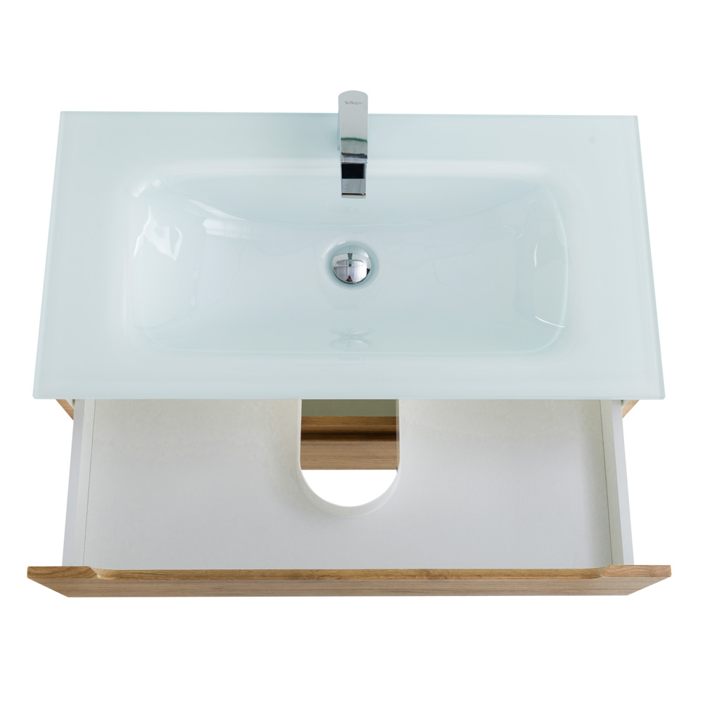 Приобрести belbagno тумба с раковиной etna 100 см, подвесная rovere nature, стеклянная раковина