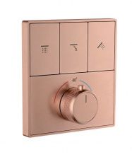 Термостатическая панель смесителя встраиваемая на 3 потребителя WONZON & WOGHAND, Брашированное розовое золото (WW-INF363A-BRG)