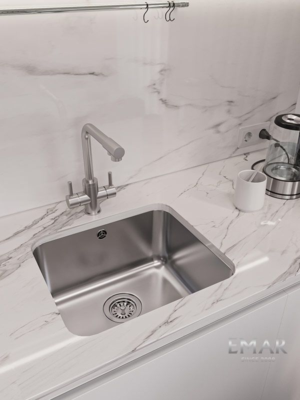 Приобрести oulin кухонная мойка 48х43 см, сатин oulin ol-u104