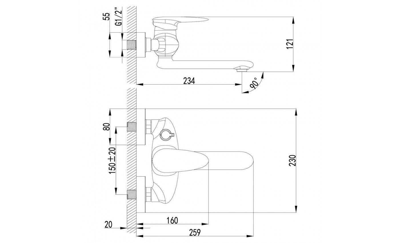Приобрести lemark смеситель для ванны status, хром lm4414c