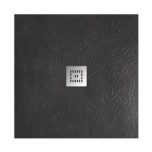 BelBagno Душевой поддон 90х90 см, искусственный мрамор, сифон UNO TRAY-MR-UNO-A-90-35-NERO-CR