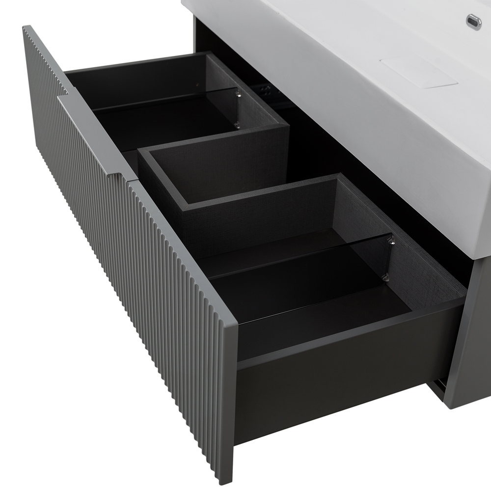 Приобрести cezares тумба подвесная с раковиной premium 90 см plisse grigio nuvola, серая 55424