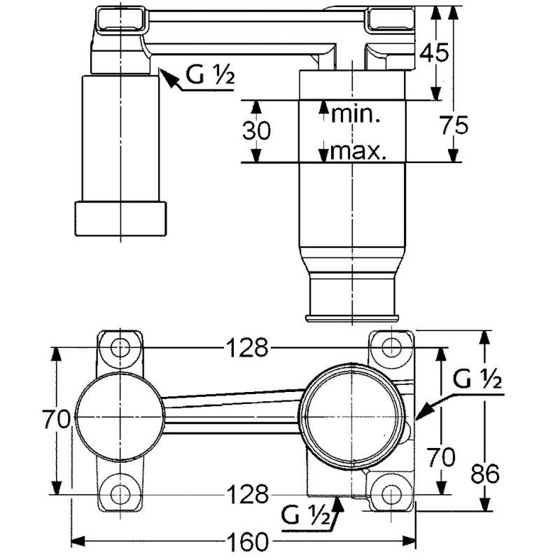 Приобрести внутренняя часть настенного смесителя для умывальника, арт. 38242