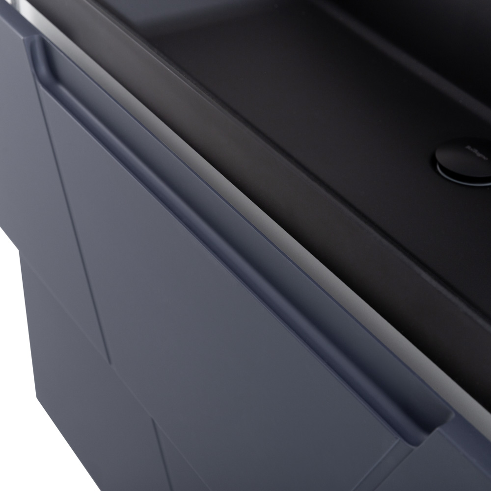 Приобрести belbagno тумба с раковиной vittoria 100 см, подвесная grigio opaco, чёрная раковина