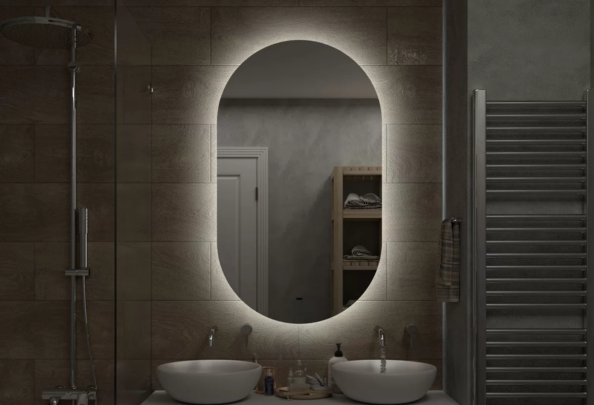 Приобрести continent зеркало с подсветкой fleur 70х120 см, белое