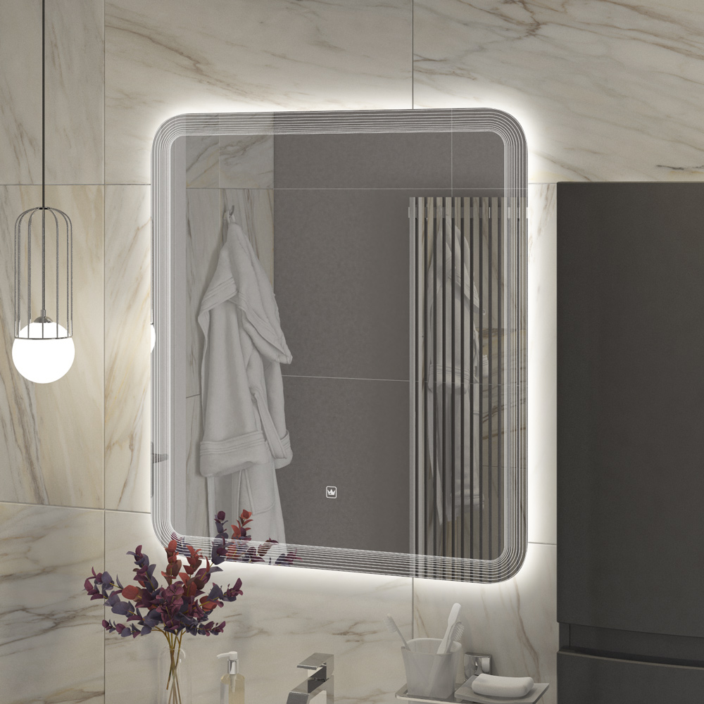 Приобрести cezares зеркало duet 70х80 см, контурная подсветка, сенсорное включение, гравировка czr-spc-duet-700-800-led-tch