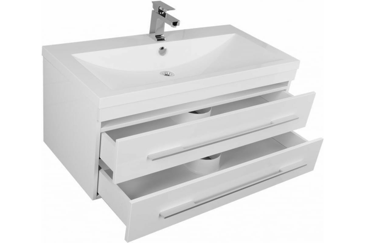 Приобрести aquanet тумба с раковиной нота 100 см, белая