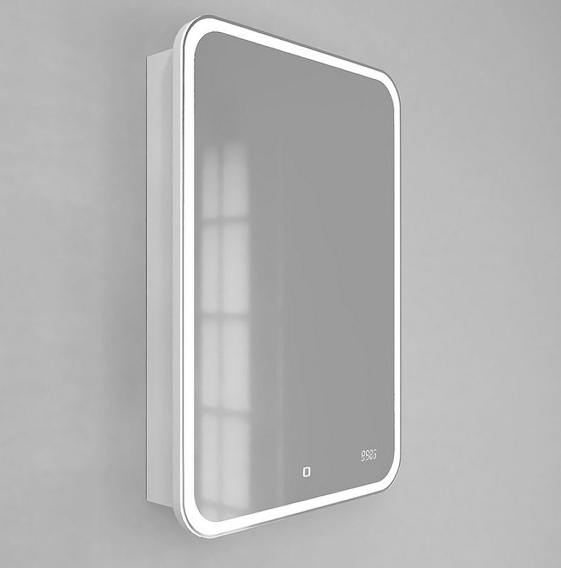 Приобрести jorno зеркало шкаф bosko 50 см, с подсветкой, часы, белое