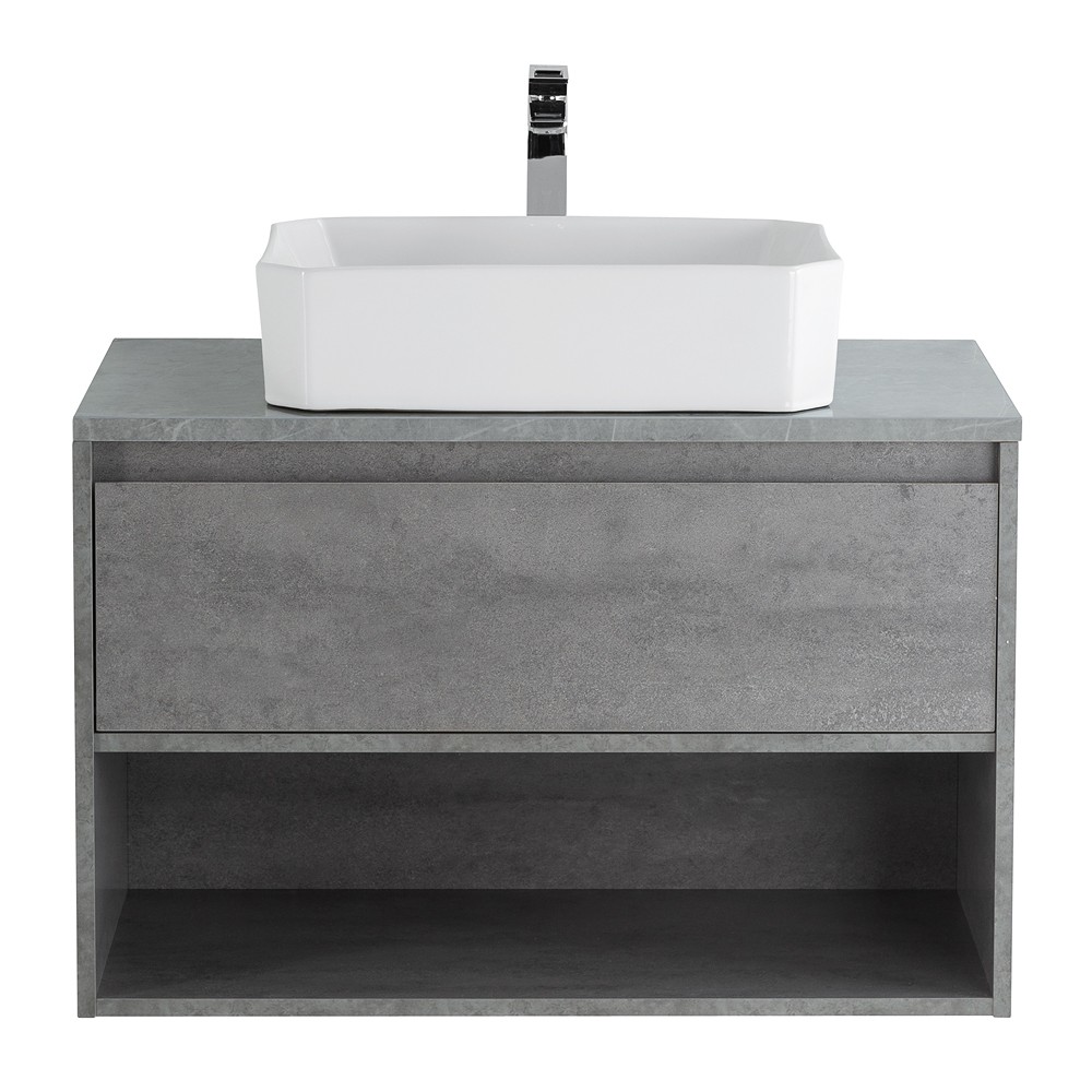 Приобрести belbagno тумба со столешницей kraft 80 см с ящиком и полкой, подвесная cemento grigio