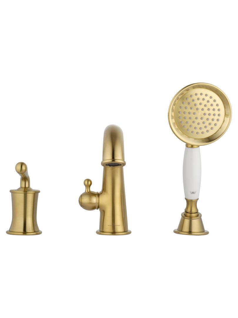 Приобрести смеситель на борт ванны wonzon & woghand steam, брашированное золото (ww-88659008-bg)