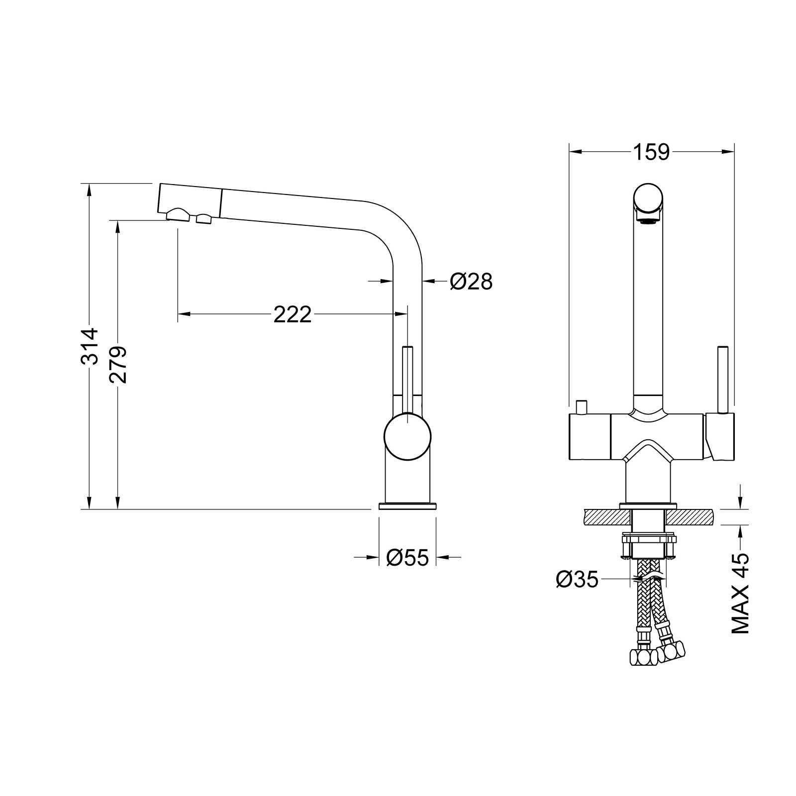Приобрести смеситель для кухни с подключением фильтра timo saona 2396/00f хром