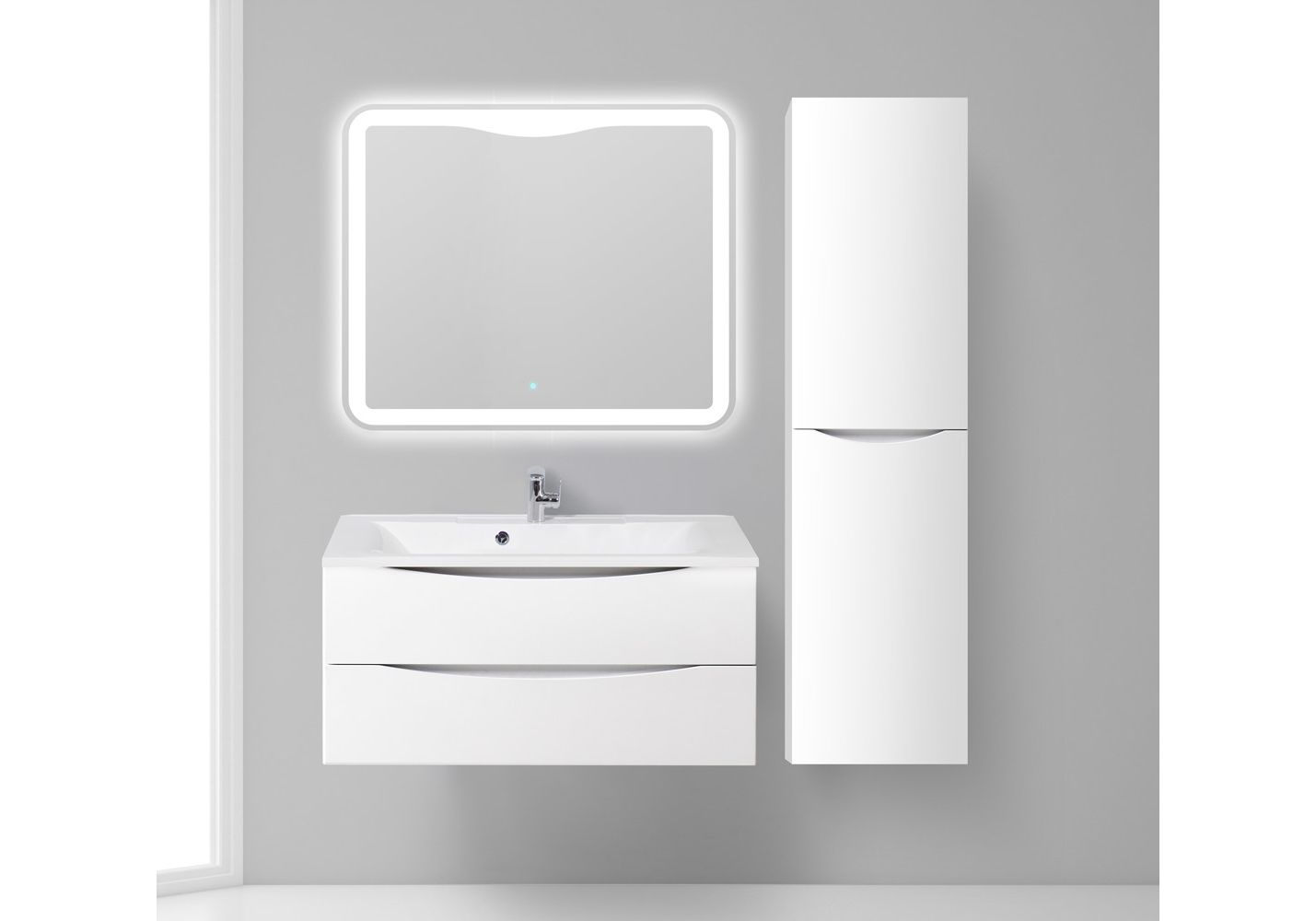 Приобрести пенал подвесной belbagno fly-marino-1500-2a-sc-bl-p-r 40 см, правый, bianco lucido?