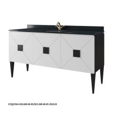 Caprigo Тумба с раковиной ATRIO 166 см, белая/черная