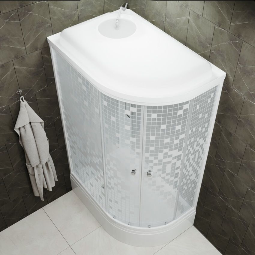 Приобрести тритон душевая кабина коралл а 120х80 см, белая, узор, левая щ0000038532