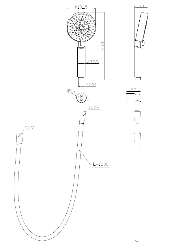Приобрести belbagno душевой гарнитур ancona, хром bb-dfs-5-crm