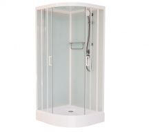 Frank Душевая кабина F420 White, низкий поддон, полукруглая