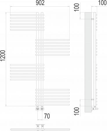 Приобрести terminus полотенцесушитель европа п24 7х120 см, водяной, хром