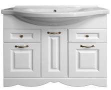 Loranto Тумба напольная с раковиной Kristen 100 см, Ольха, белая CS00046922