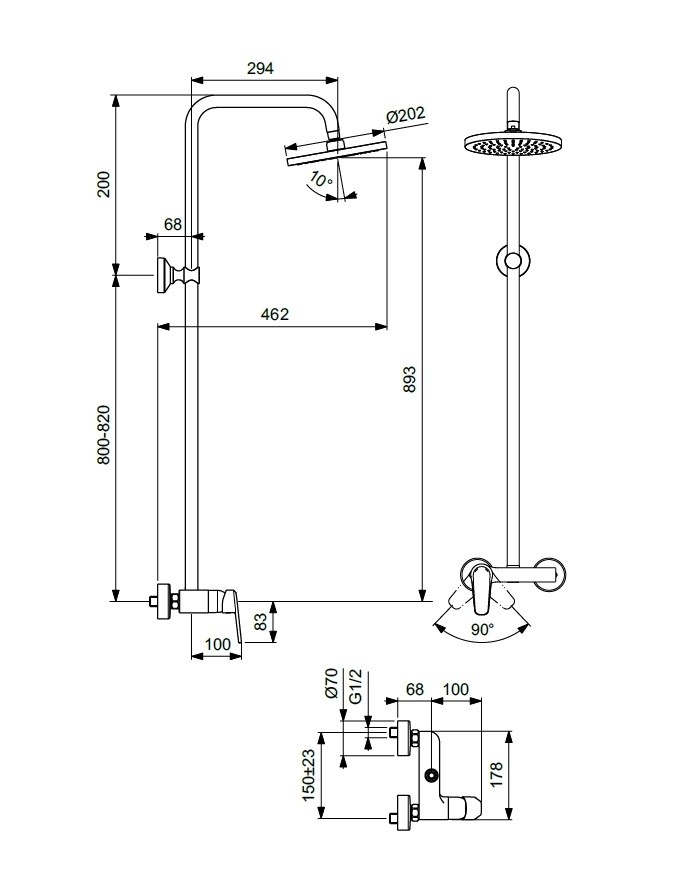 Приобрести душевая система vidima balance ba272aa