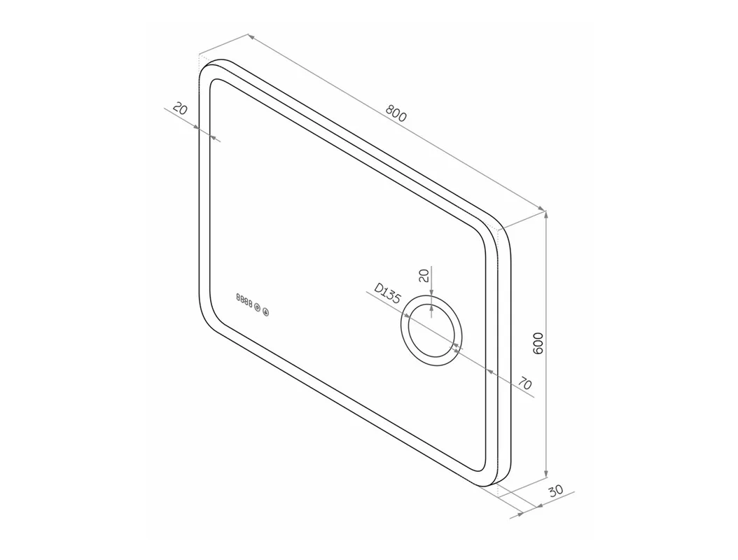 Приобрести continent зеркало bliss 80х60 см с подсветкой, часами, датчиком температуры, увеличительной линзой, белое