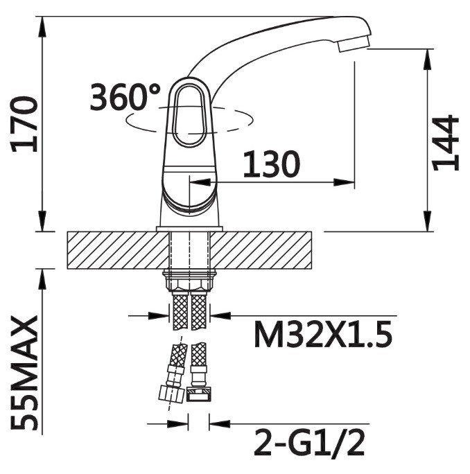 Приобрести cмеситель для раковины vieir welta 170 мм, хром v023512