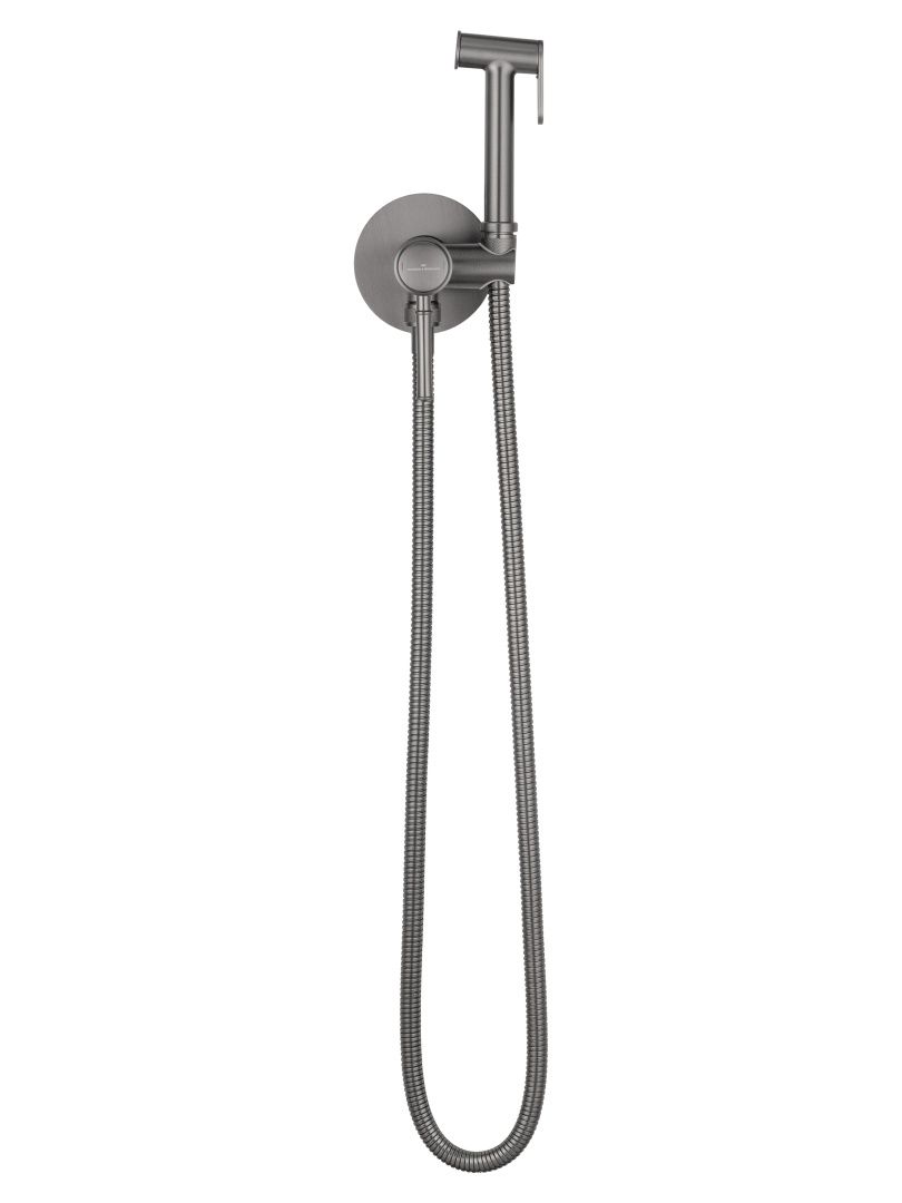 Приобрести смеситель с гигиеническим душем встраиваемый wonzon & woghand tor, темный графит (ww-88829073-bgm)