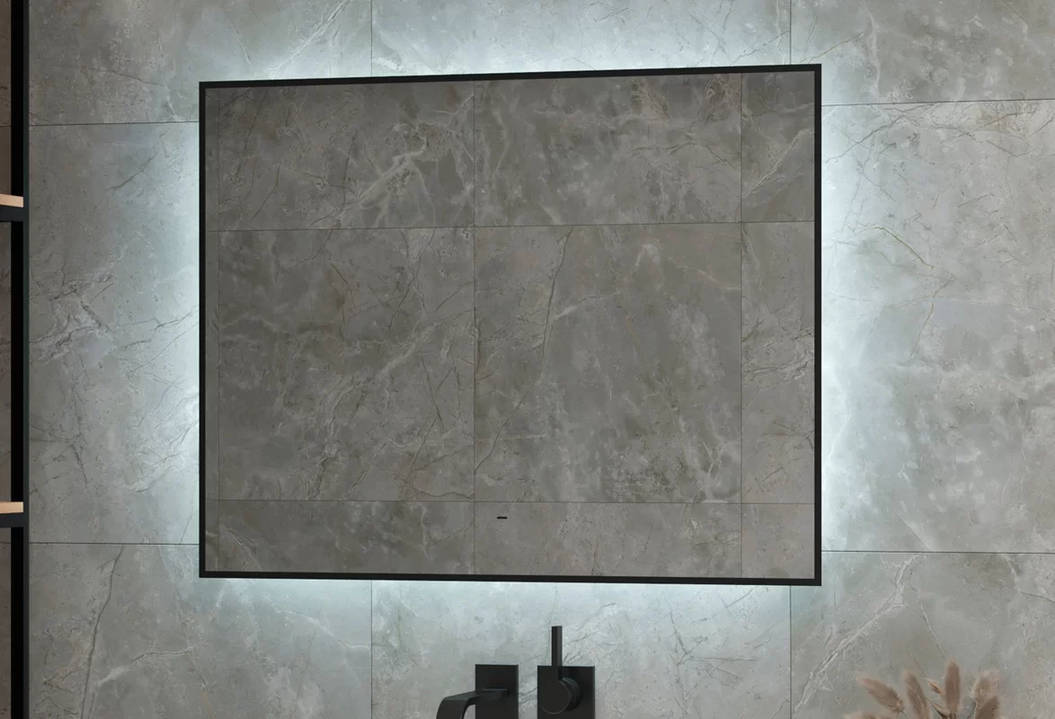 Приобрести continent зеркало с подсветкой amer 80х70 см, черное