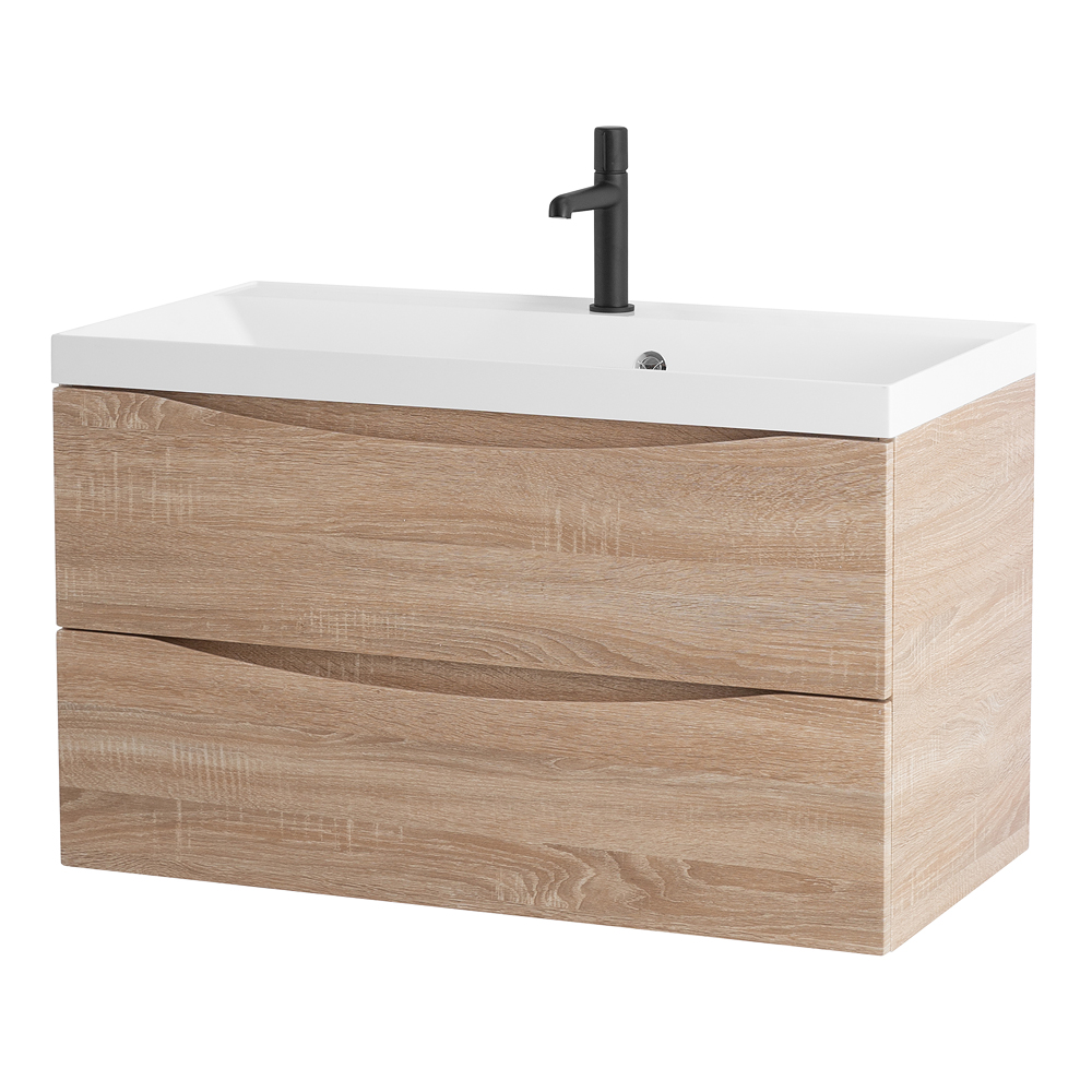 Приобрести belbagno тумба с раковиной marino 100 см, напольная rovere bianco, белая раковина