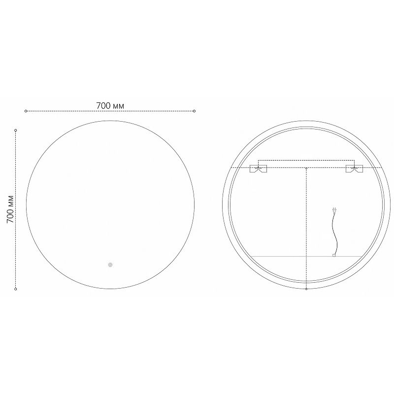 Приобрести grossman зеркало с подсветкой cosmo норма black 70х70 см, с подогревом, черное 1970702