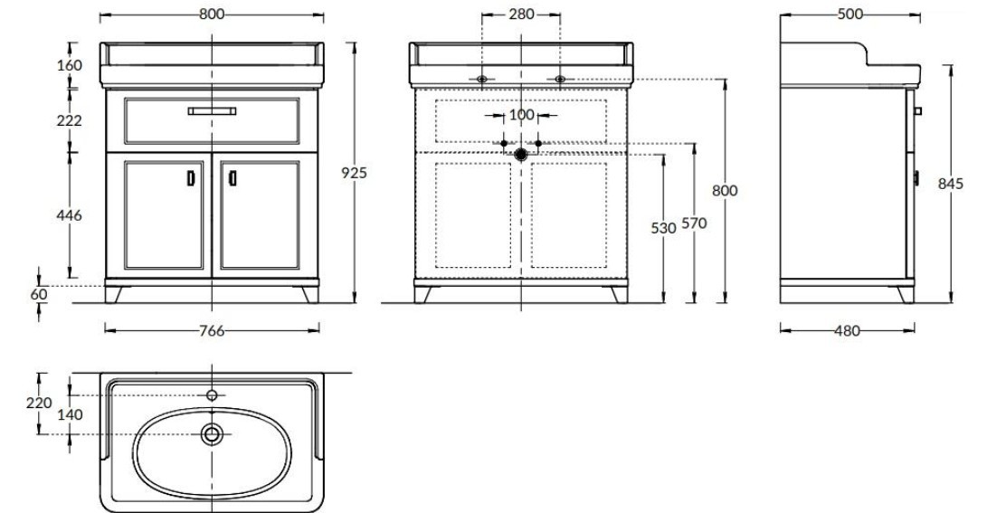 Приобрести тумба напольная с раковиной kerama marazzi pompei 80 см, белый
