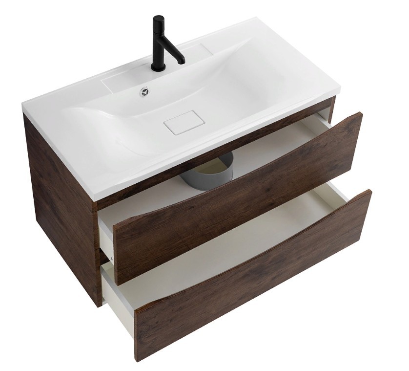 Приобрести тумба подвесная с раковиной belbagno marino-1000-2c-so-rw-p 100 см, rovere moro