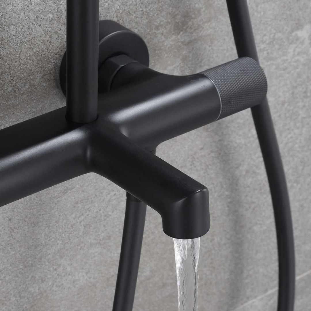 Приобрести vincea душевая стойка desire, термостат, черная матовая vsfs-1d1tmb