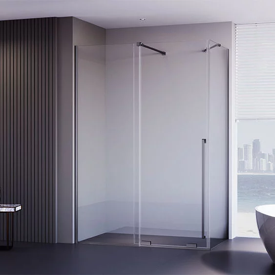 Приобрести veconi душевое ограждение premium trento 80х150 см, брашированный графит, прозрачное ptc50-sp-15080-gr-01-c4