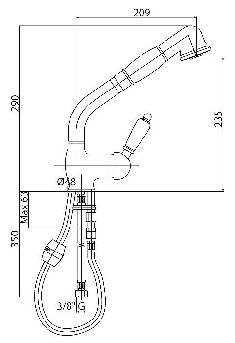 Приобрести cezares смеситель для кухни elite, с выдвижным изливом, золото elite-lldm-03/24-bi