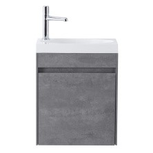 BelBagno Тумба с раковиной PIETRA MINI 46 см, подвесная с дверью 46-L Stucco Cemento, белая раковина