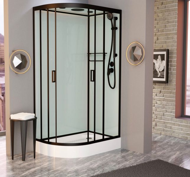 Приобрести frank душевая кабина f412r black низкий поддон, правосторонняя