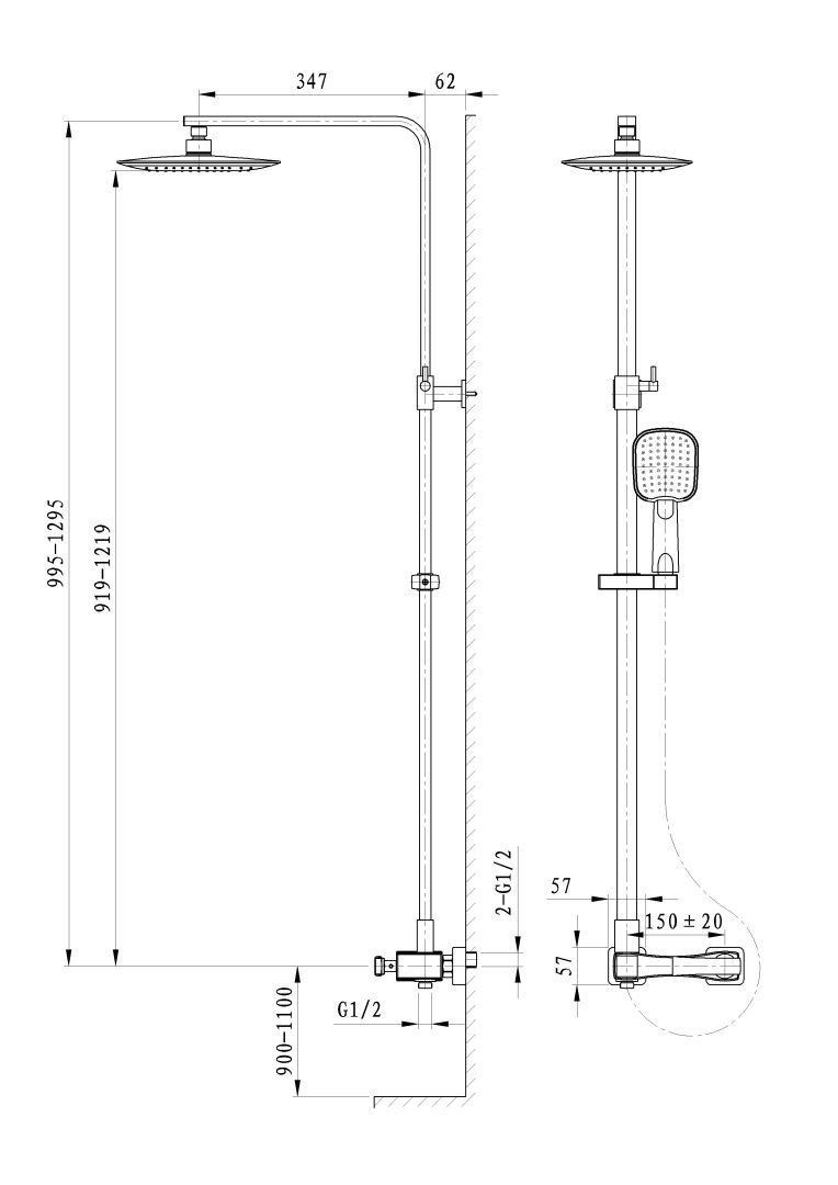 Приобрести душевая система wonzon & woghand triumph, хром (ww-564601-cr)