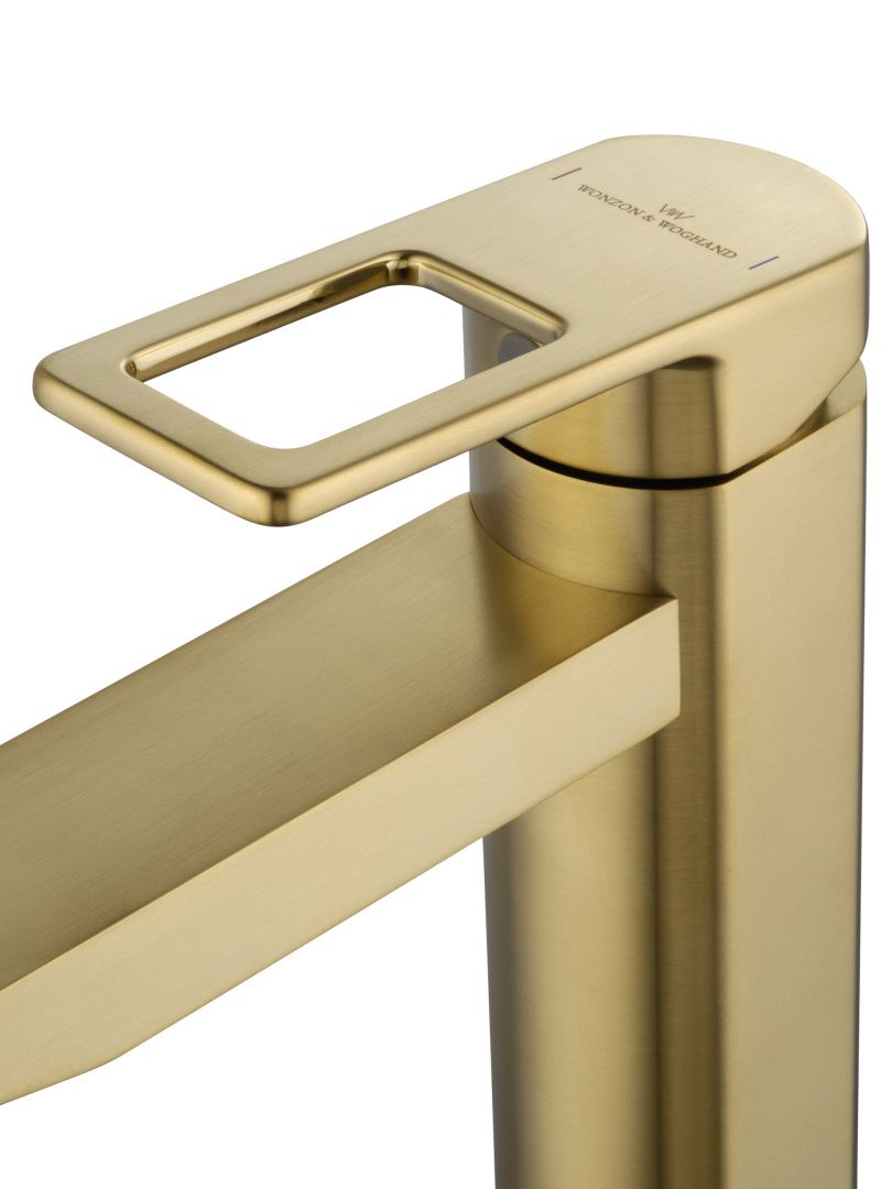 Приобрести смеситель для раковины wonzon & woghand frame, брашированное золото (ww-88139010-bg)