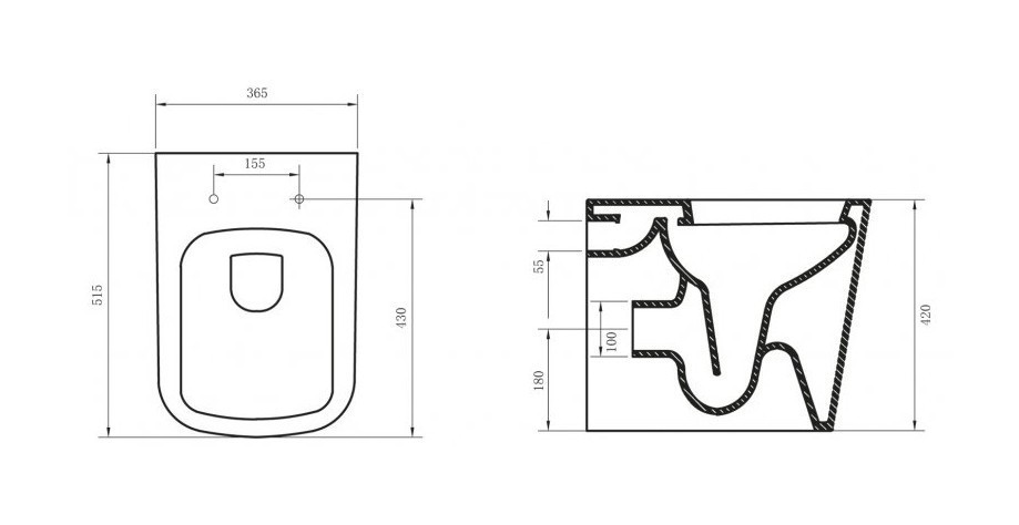 Приобрести belbagno унитаз приставной безободковый albano bb120cbr