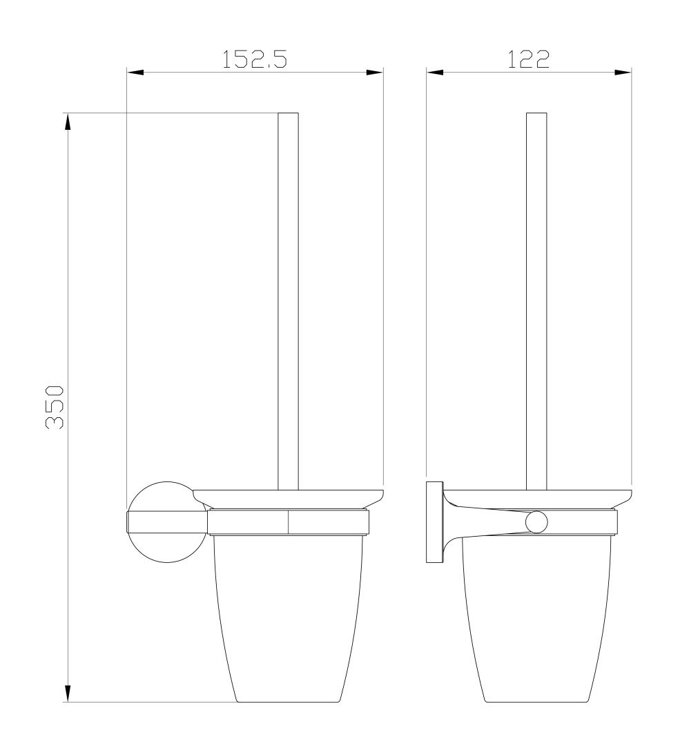 Приобрести туалетный ершик в комплекте wonzon & woghand simple, хром (ww-6529)