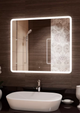 Continent Зеркало с подсветкой Demure 80х70 см, белое