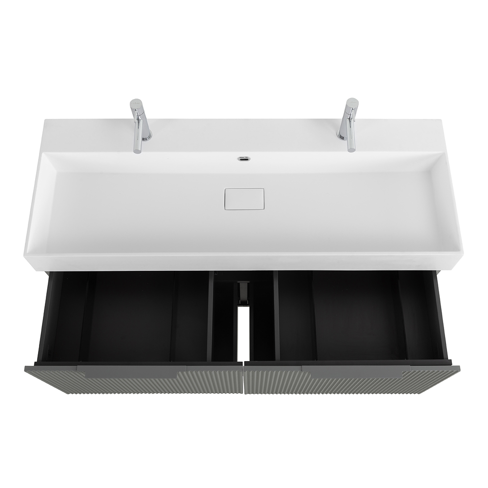 Приобрести cezares тумба подвесная с раковиной premium 120 см plisse grigio nuvola, серая 55449