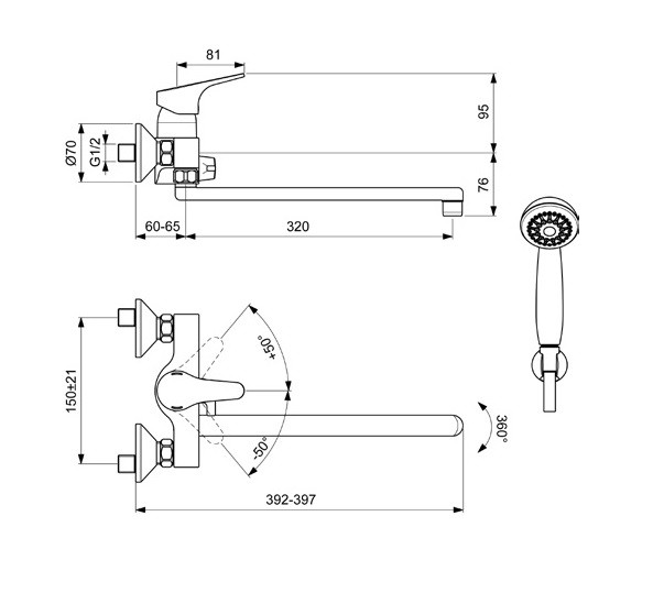 Приобрести смеситель для ванны и душа vidima next ba372aa