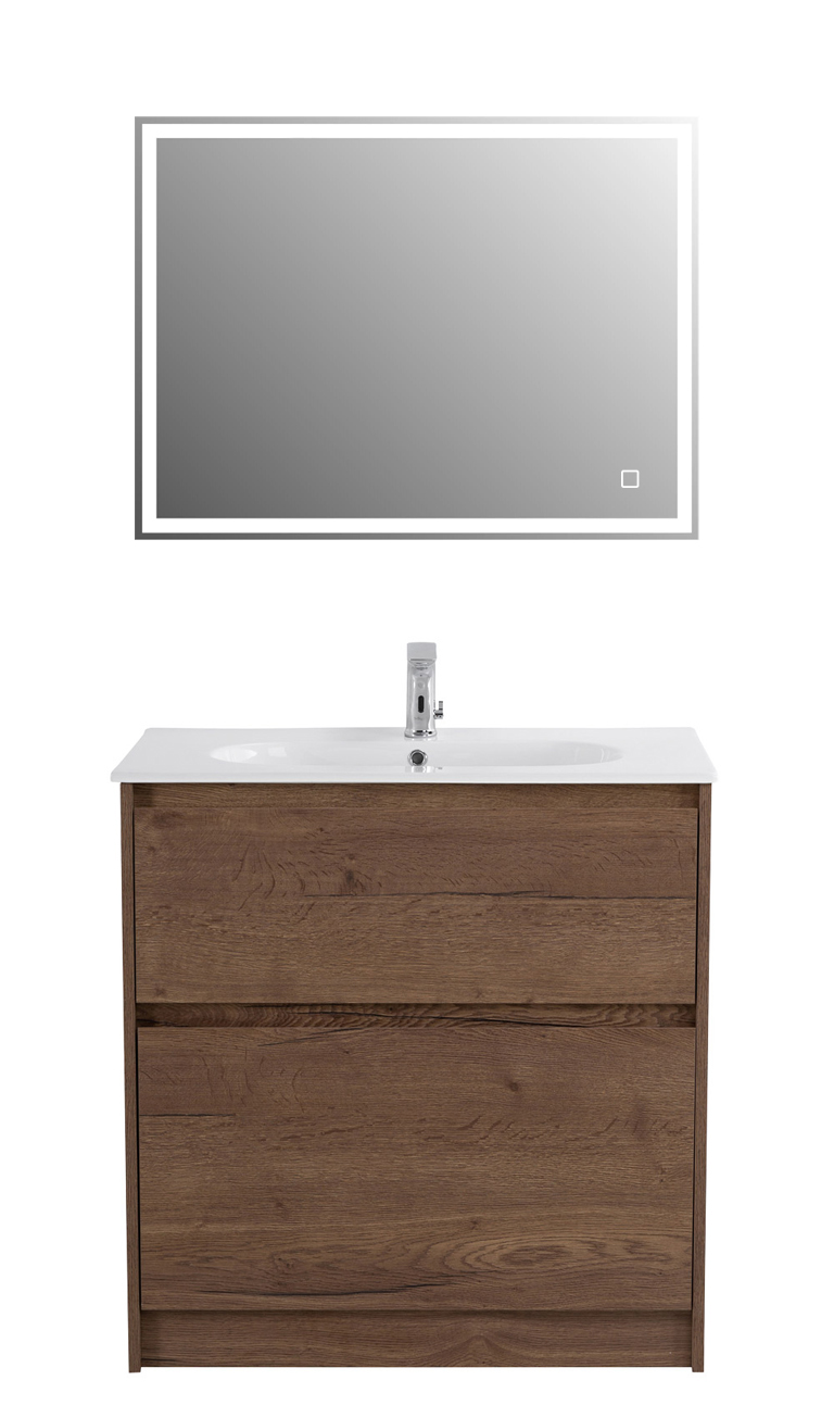 Приобрести belbagno тумба с раковиной kraft 80 см, напольнаяная rovere tabacco, раковина lov-800-lvb белая