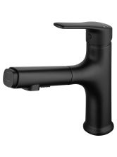 Смеситель для раковины с выдвижным изливом WONZON & WOGHAND, Черный матовый (WW-AE4151-MB)