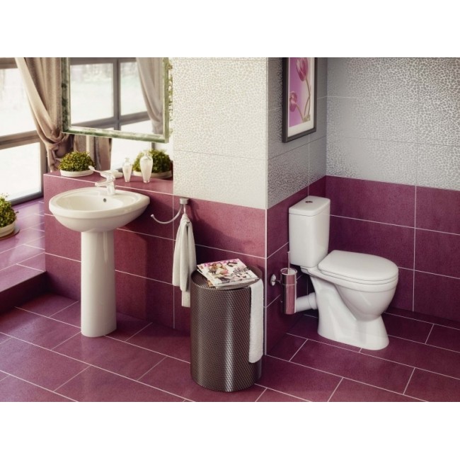 Приобрести rosa унитаз напольный лира, белый, сиденье полипропилен 35403