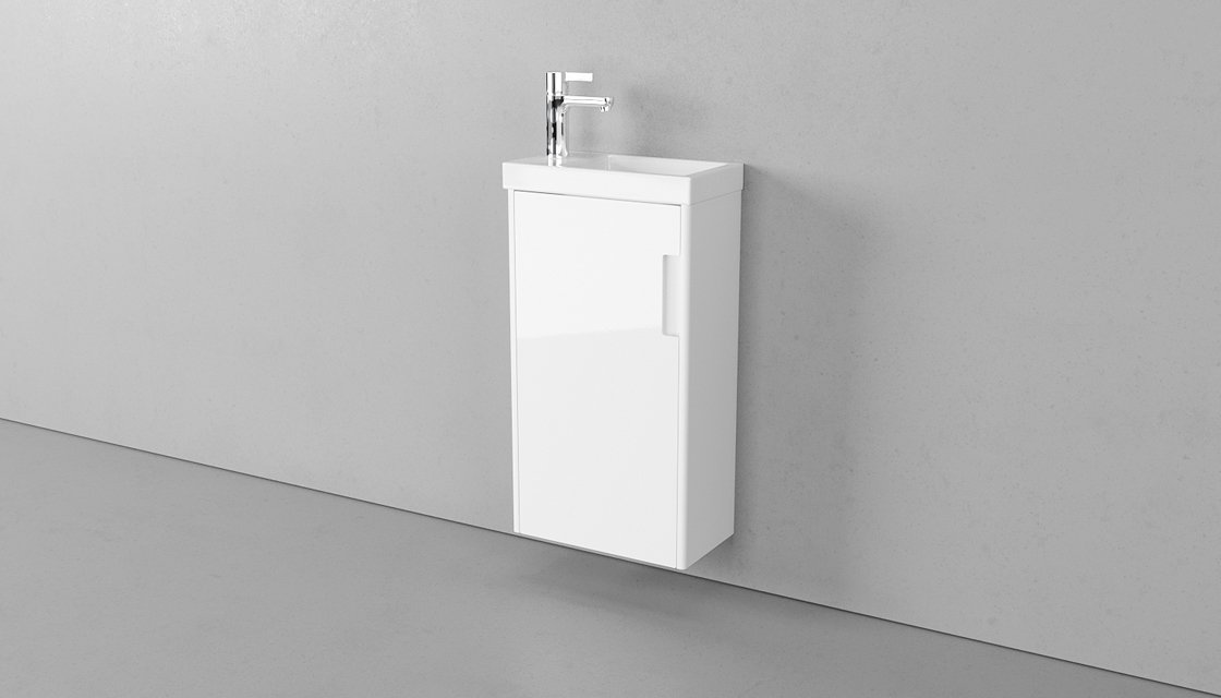 Приобрести тумба подвесная с раковиной velvex klaufs 40 см белый/глянец