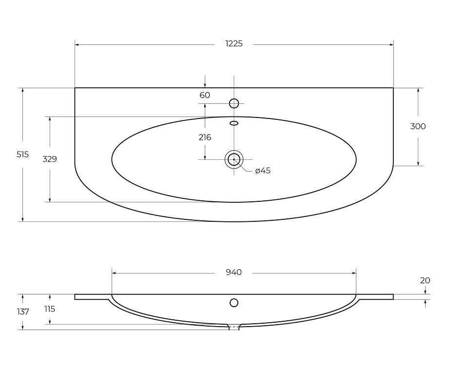 Приобрести cezares тумба подвесная с раковиной eden 121 см rovere tabacco, дерево 54842