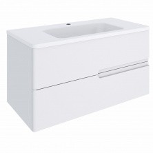 AQUA DE MARCO Тумба подвесная с раковиной PALERMO 100см, два ящика, белый 2100CPAL/H; 2100PALERMO