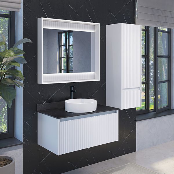 Приобрести сomforty тумба со столешницей и раковиной марсель-90 белая матовая c раковиной 9110